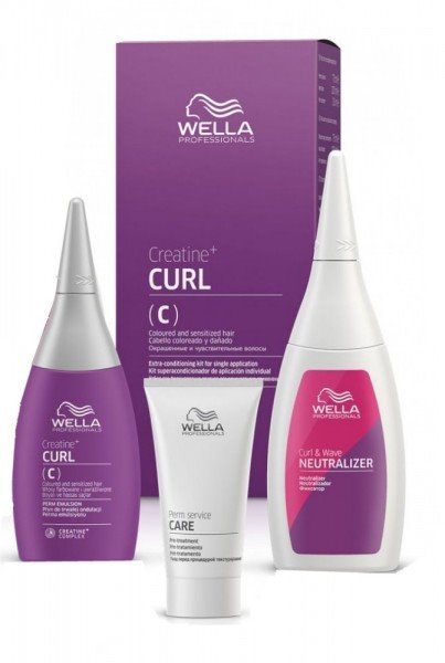 Wella Professionals Permanent Styling Creatine+ Creatine+ (C) Coloured or Sensitised Hair: Perm Lotion 75 Ml + Dedicated Neutraliser 100 Ml + Specific