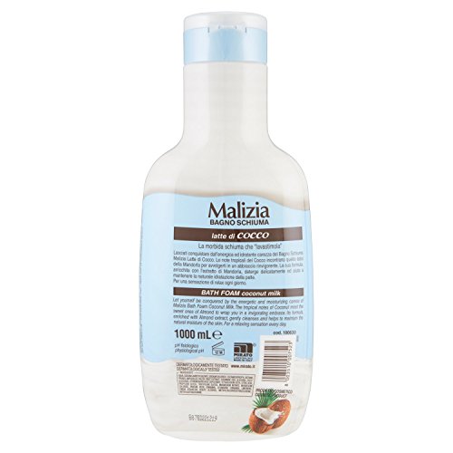Malizia Bath Foam - Cocco Scent 33.8oz/1000ml [Made in Italy]