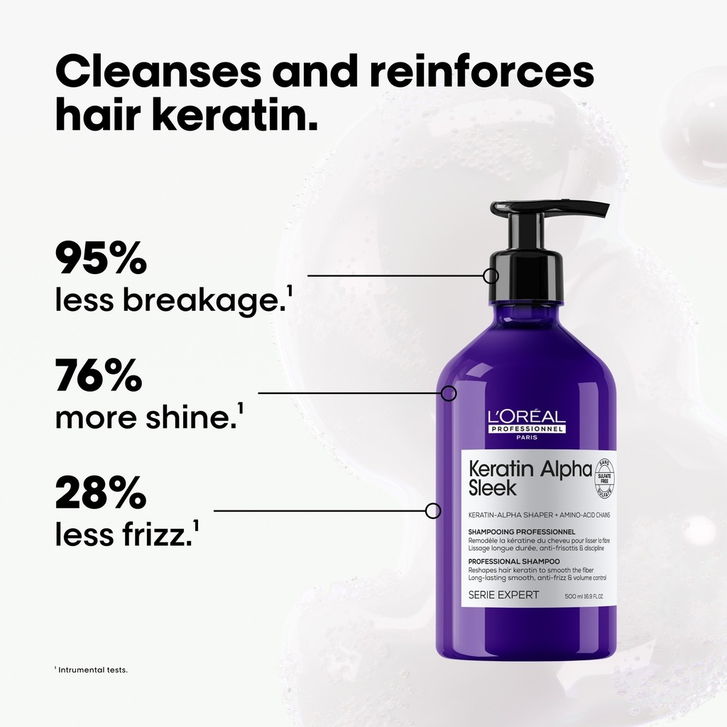 L'oréal Professionnel Keratin Alpha Sleek Shampoo Anti-frizz & Smooth
