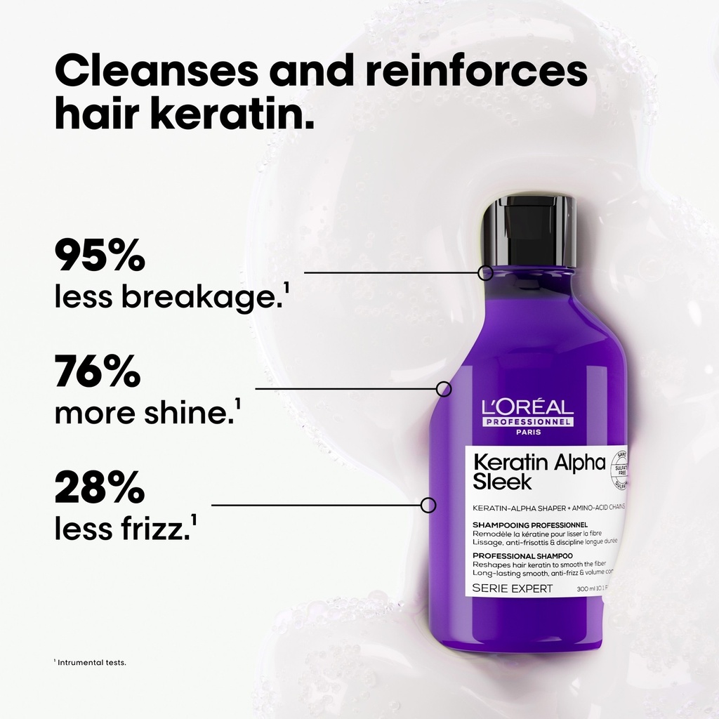 L'oréal Professionnel Keratin Alpha Sleek Shampoo- 2 Week* Anti-frizz