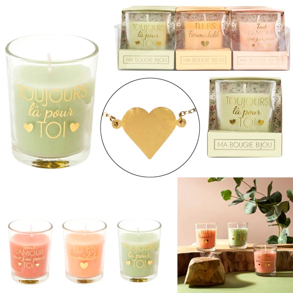 bougie parfumee bijoux pour elle h6.5cm