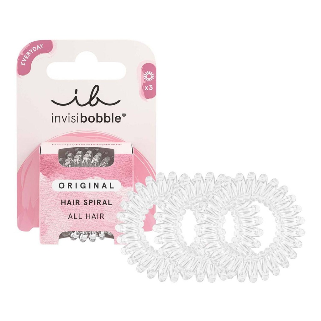 Invisibobble Original Hair Bands Crystal Clear 3 Pc