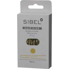  SIBEL Épingles En Métal Ondulées 60mm Boîte 50pcs Blond
