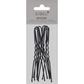SIBEL Suzon Épingles Métal Courb. Ondulé Noir 82mm 8pcs