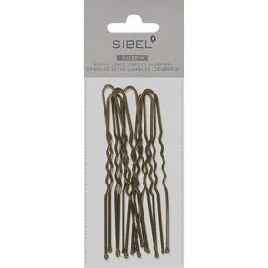 SIBEL Suzon Épingles Métal Courb. Ondulé Marron 82mm 8pcs