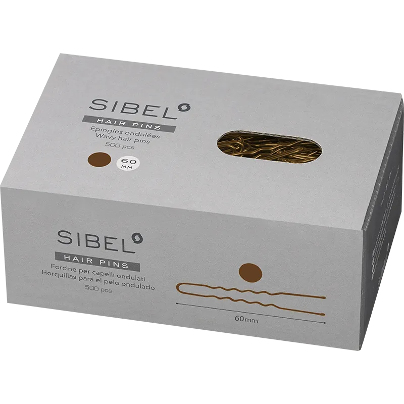 SIBEL Classic Épingles Métal Ondulé Marron 60mm 500pcs